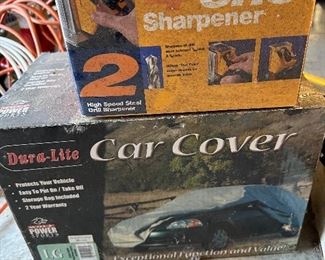 Drill sharpener, car cover