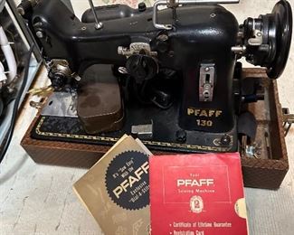 German Pfaff 130 portable sewing machine with case