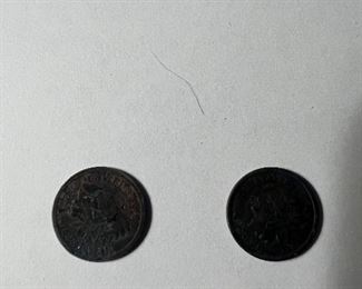 1883 & 1896 Indian Head Pennies