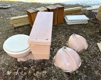 Pink bathroom pieces