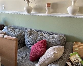 Sofa, Haeger Imperfect vases