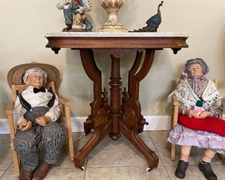 Antique Marble Top Parlor Table