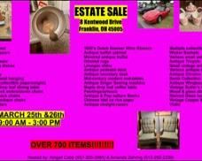 Estate sale flyer 2526 March
