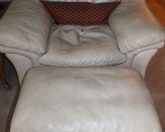 Leather Chair  W-48   D-43   H-36 Ottoman 32 x 22