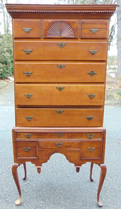 Early Tiger Maple Highboy