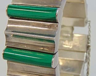 Monteros TM100 sterling silver Malachite bracelet