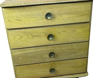 Wooden dresser with metal pulls