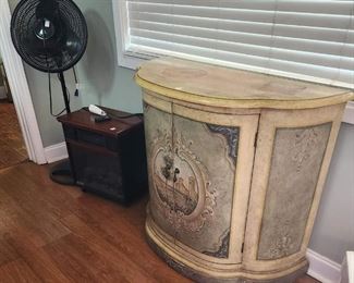 Fans, Infrared heater and french styled console cabinet