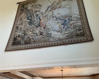 Approx. 8 ft x 8ft Hanging European Tapestry
