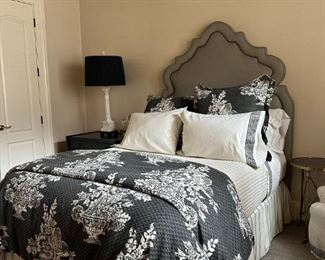 Custom Bedding and Queen Size Headboard (Mattress not available for Sale)