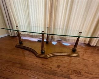 Vintage Glass Top Coffee Table