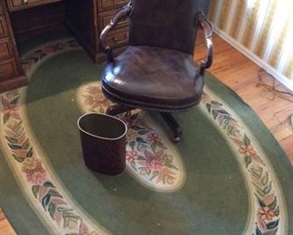 Century Chair Company Office Chair, Rug and Trash Can
