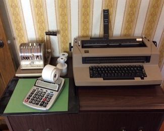 IBM Typewriter, Paymaster Ribbon Writer, Canon Adding Machine