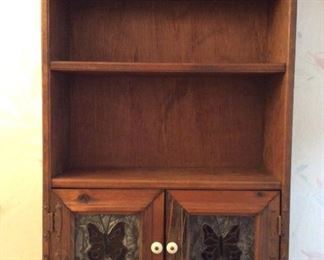 Hanging Wall Cabinet with Stained Glass