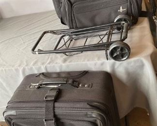 (3) Piece Luggage and Luggage Cart