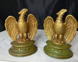 (2) Metal Eagle Bookends