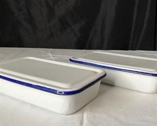 Enamelware Refrigerator Boxes (2) Ca. 1950s