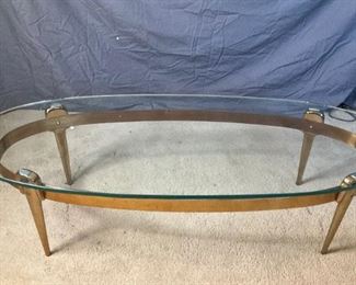 Gold Toned and Glass Coffee Table