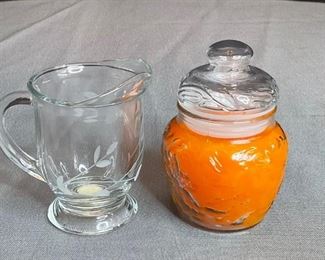 NEW Princess House Mini Crystal Pitcher and Crystal Candle Jar