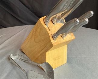 Princess House Knife Set and Serving Tongs