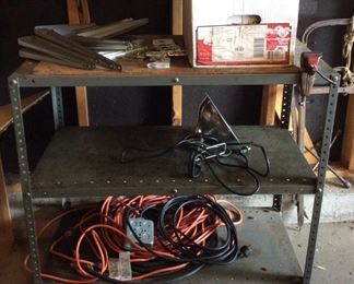 Rolling Metal Cart and Extension Cords