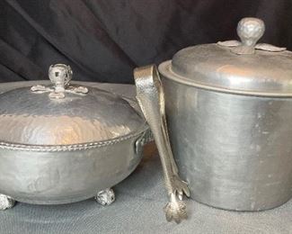 Everlast Aluminum Ice Bucket and Aluminum Covered Dish
