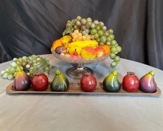 Cut Glass Pedestal Serving dish, Candles and More