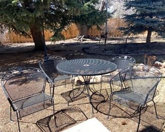 Black Metal Table and Chairs