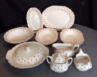 W.S. George Blushing Rose Dalrymple (Lido) Pattern Serving Ware