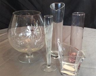 (5) Glass Vases