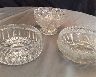 (3) Cut Glass Bowls