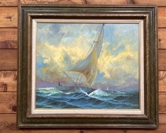 Oil Painting Reproduction by David Curry, Sailboat
