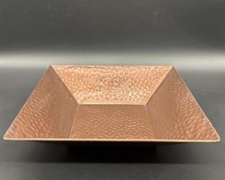 Hammered Copper 12in Square Bowl