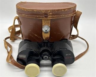 Vintage Bushnell 8x30 Binoculars w/ Leather Case