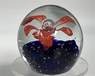 Dynasty Art Glass Goldfish Bowl Paperweight