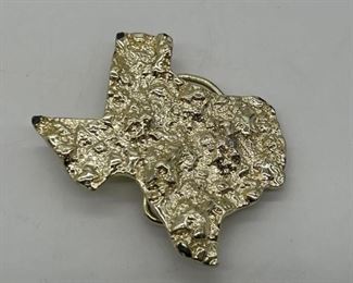 Goldtone Texas Shape Belt Buckle