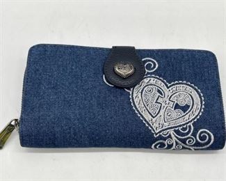 Denim Wallet with Heart by Halle Joy