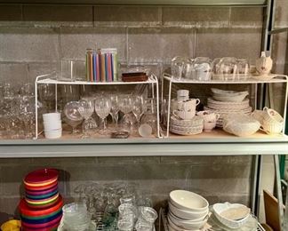Glassware, casual dishes