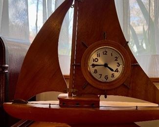 Vintage Wooden Boat Clock
