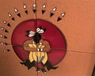 Mounted Southwestern tile art from New Mexico