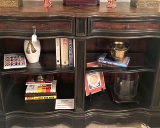 Credenza with open shelving;