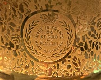 Hand decorated lamps made in France - 24 KT gold and platinum