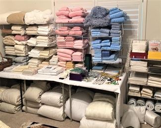 Linens, sheets, towels, blankets, etc.