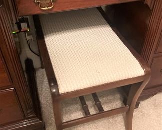 Vanity stool is included