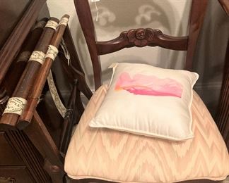 Parlor chair; luggage rack