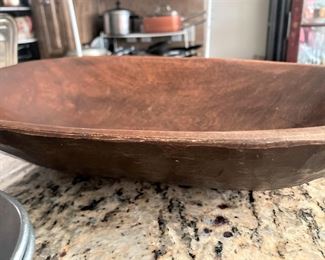 Wooden dough bowl