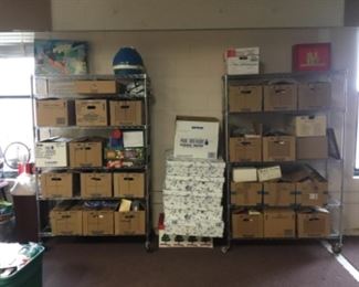 Boxes full of of home and holiday decor 