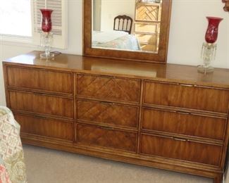 American of Martinsville 9 drawer chest and mirror.