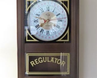 Regulator, 31 day chiming wall clock.