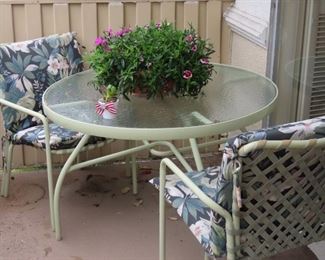 Patio table and chairs. 